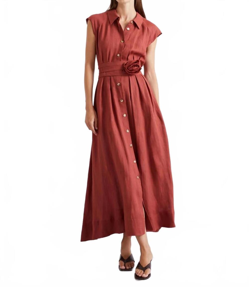 NEW MARELLA svento flared hem dress in brick red
